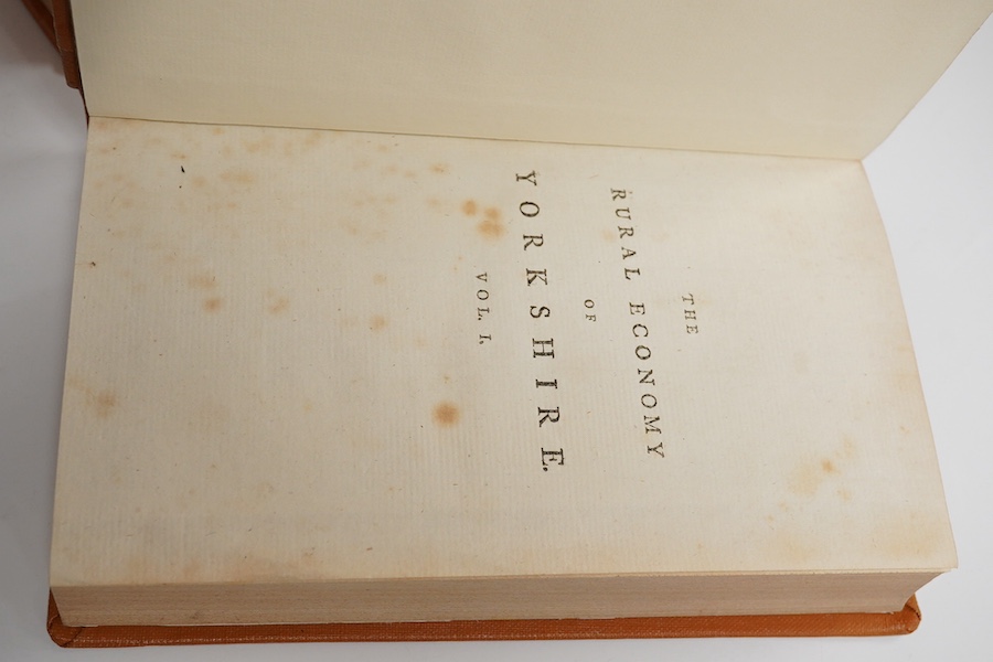 Marshall, William - The Rural Economy of Yorkshire, 2 vol., first edition, 2 engraved folding maps, later quarter morocco, ex-libris ESCC, 8vo, for T. Cadell, 1788; Bulwer, Henry Lytton - France, Social, Literary, Politi